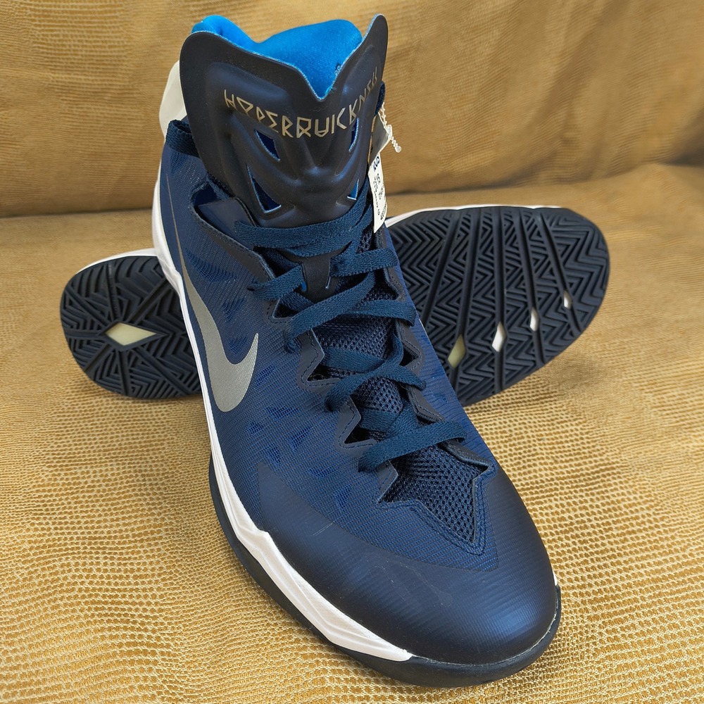 Nike Zoom Hyperquickness Mens 15 Midnight Navy Silver Blue 599420-400 Basketball - Picture 3 of 16